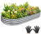 Gardeal Outdoor Metal Galvanized Raised Planter Box,Oval Large Garden Bed Kit for Vegetables, Fruits, Flowers and Herbs 4X2X1 FT