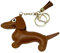 GXGM Dackel Schlüsselanhänger - PU Dachshund Süße Welpe Hundetasche Anhänger, Geschenke Für Handtasche Rucksack Dekoration Schmuck (Braun)