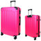 MY TRAVEL BAG Hartschalen-Koffer Reisekoffer ABS Koffer (Handgepäck-Mittel-Groß-Set) 4 Doppel-Rollen Trolley (French Fuchsia, Großer Koffer (75cm))