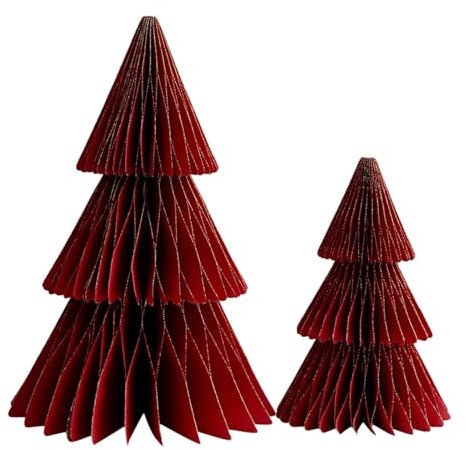 Piccolo albero di Natale pieghevole, albero di Natale in carta, tavolo abete, 2 decorazioni moderne per la tavola di Natale con alberi , decorazioni natalizie in carta, decorazione per le vacanze