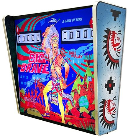 Backglass Pincab Flipper Pinball Big Brave, Ideal para Decorar habitación Gaming Sala Arcade, Incluye Mando a Distancia con Distintos Modos de iluminación Ambiente