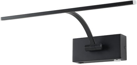 Alpinaluz Aplique LED Recargable 4W para Cuadros y Espejos – Luz Cálida 2700K Regulable con Botón Táctil, 34cm, Batería de Litio 6h, Acabado en Metal Negro Mate, Diseño Moderno y Elegante