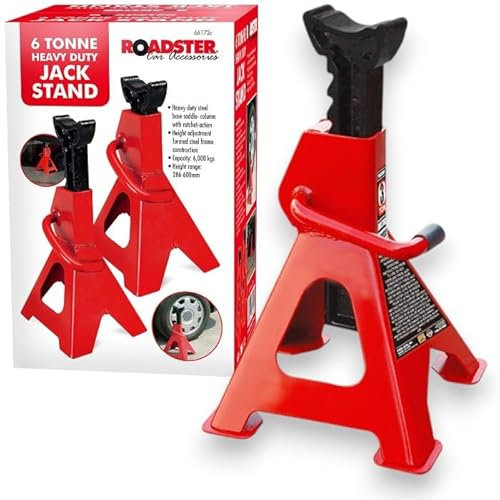 HomeVibe 6 Ton Heavy Duty Jack Stands (Pair) – Adjustable Steel Car Axle Stands with Safety Lock, Wide Base for Stability – Ideal for Cars, SUVs, Trucks, Garage & Workshop Use