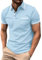 Poloshirt Herren Kurzarm rn Mit Brusttasche T-Shirts Polohemd Freizeit Sommer Sommershirts Mit Lässigem Kragen Atmungsaktiv Oberteile Hellblau M