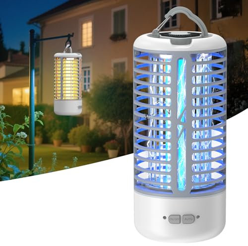 Lampada Antizanzare, Anysun Zanzariera Elettrica con Luce LED per Interno ed Esterno, Zanzare Elettrico 3000V Impermeabile, Lampada Zanzare per Casa, Patio, Cortile, Giardino, Campeggio