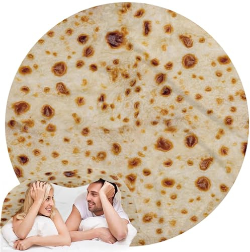 Lustige Burrito-Tortilla-Decke, weiches Flanell, realistischer Lebensmittel-Überwurf für Erwachsene und Kinder, Geschenke für Kinderbett, Sofa, Outdoor, 120 cm