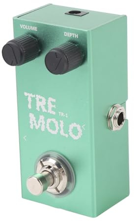 Tremolo Gitarreffekter Pedal, Tremolo Pedaler för Elektrisk Gitarreffekt True Bypass, Gitarr Tremolo Effekt Pedal med LED -ljus, 6,35 Mm Ingångsutgång, Elgitarreffekter Pedaler