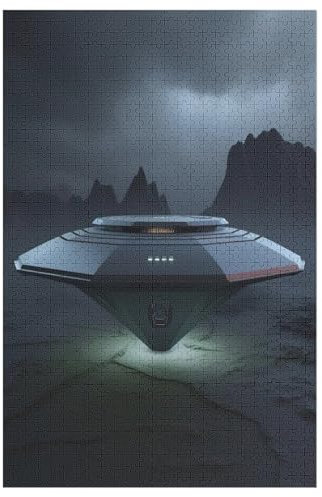 UFO Holzpuzzle Erwachsene - 1000 Teiliges Jigsaw Knobelspiel - Puzzle Für Erwachsene & Kinder - Outdoor & Reisespielzeug 78×53cm