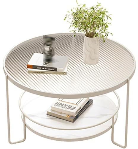 Table Basse Ronde gigogne Verre Table d'appoint empilable pour canapé Table Centrale pour Salon Chambre Bureau Balcon,A,60x40x45cm