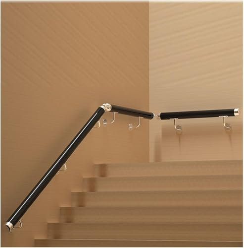 KanDuo Rampe d'escalier, Rampe Murale en Tube Industriel, Rampe d'escalier en Tube, Rampe d'escalier en PVC Imitation Bois Style Vintage Mains Courantes pour Escaliers(100cm)