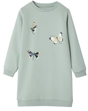 Vertbaudet Mädchen Sweatkleid Basic salbeigrün 98/104