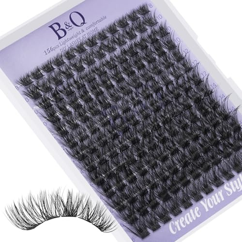 B&Q Lash Extension 156PCS Wimpern Cluster 8-16 mm für Wimpern Extensions | DIY Wimpern Extensions 8-16 mm Mix Weich & leicht Natürliches Volumen
