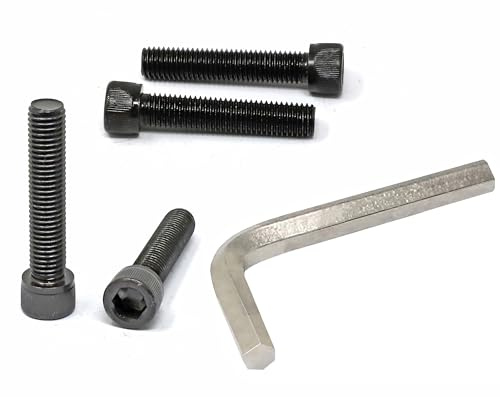 iexcell Kit di 4 viti a testa cilindrica a testa esagonale, filettatura M12 x 60 mm, passo 1,75 mm, in lega di acciaio, finitura in ossido nero