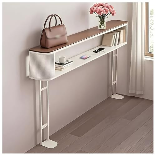 LXHELIVERY Radiator Cover Heater Cover, 2-Tier Skinny Sofa Table For Living Room Bedroom Hallway - Premium Carbon Steel Radiator Hide-Out Cover With Ventilation Holes(White-A,180X15X120 CM)