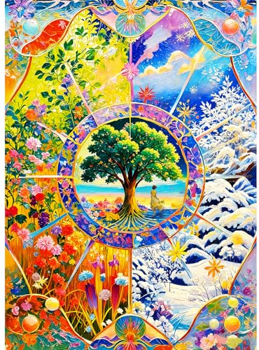 HUADADA Jigsaw Puzzles for Adults 1000 Family Interactive Games 1000 Piece Jigsaw Puzzles for Adults-Seasonal Changes
