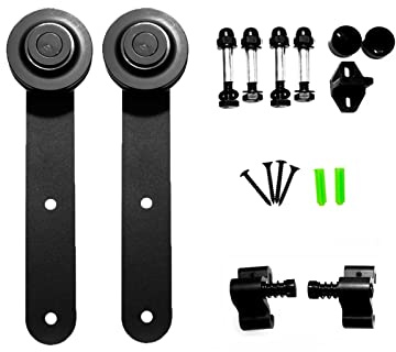 Puerta corredera tipo granero, Kit de hardware de puerta de granero deslizante Rodillos de granero for puerta corredera de vestidores solo rodillos en forma redonda