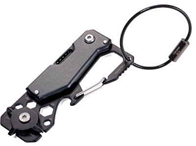 TROIKA TOOLINATOR - KTL25/TI - Mini-Werkzeug - 10 Funktionen - Taschenmesser, Karabiner, Flaschenöffner, Schraubendreher, Sechskantschlüssel, ...- Edelstahl - titanfarben - das ORIGINAL von TROIKA