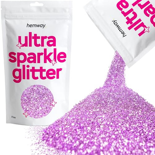Hemway Ultra Sparkle Glitter - Lavender Purple | Fine Metallic Flakes for Resin & Epoxy Crafts | Supplies for Tumblers, Festival, Hair, Face, Body, Eye & Nail Art Decoration | 100 g
