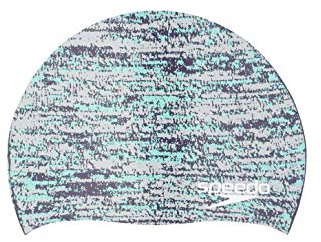 Speedo unisex adult Silicone Elastomeric Swim Cap, Remix Deep Teal, One Size US