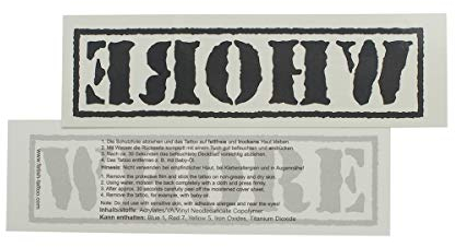 2 x Großes Stempel Whore Tattoo Schriftzug in schwarz - Sexy Kinky Tattoo (2)