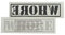 2 x Großes Stempel Whore Tattoo Schriftzug in schwarz - Sexy Kinky Tattoo (2)