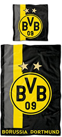Borussia Dortmund Bettwäsche Streifenmuster, 135x200cm