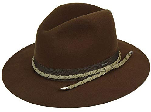 Bailey 1922 Bartham Wollhut Wollfilzhut Filzhut Herrenhut Fedora Bogarthut Herren - Made in USA mit Futter Winter Herbst-Winter - S (53-54 cm) braun