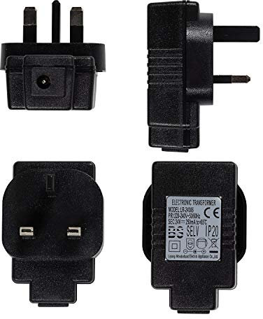 Lights4fun 24V BS Electronic Transformer 250mA Universal Jack Plug Connection