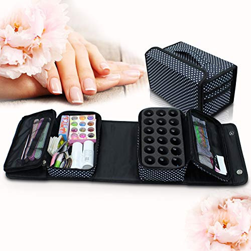 For CCO Beauty Nail Art Kit Gel Polish Varnish Buffer Case Manicure Storage Bag (Black)