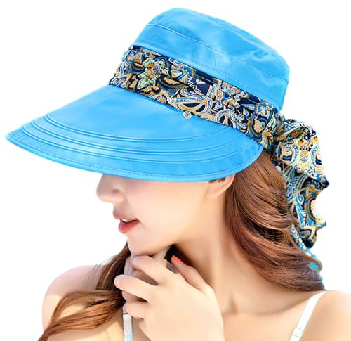 LassZone Chapeau de protection solaire à large bord pour femme, pour randonnée, jardin, pêche, UPF 50+