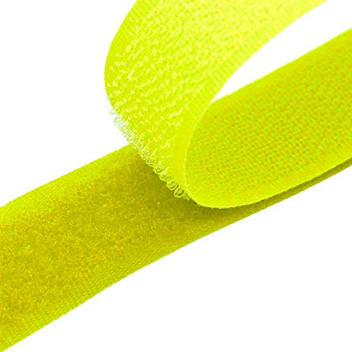 25m Klettband zum Nähen 20mm Flausch- & Hakenband 50 Farben Klettverschluss, Größe:20mm, Gurtband:1003 neon-gelb