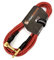 Premium Tweed Guitar Bass Lead / 6.35mm 1/4 Angled Jack/Vintage Braided Instrument Cable (Red/Black, 5m)