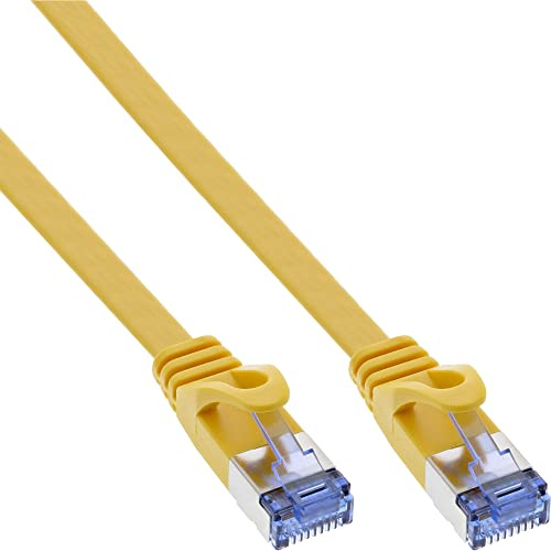 InLine 71802Y Patchkabel flach, U/FTP, Cat.6A, gelb, 2m