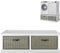 Tetbury white washing machine and dryer pedestal. Double washing machine stand with drawer, storage pedestal. Fully Assembled