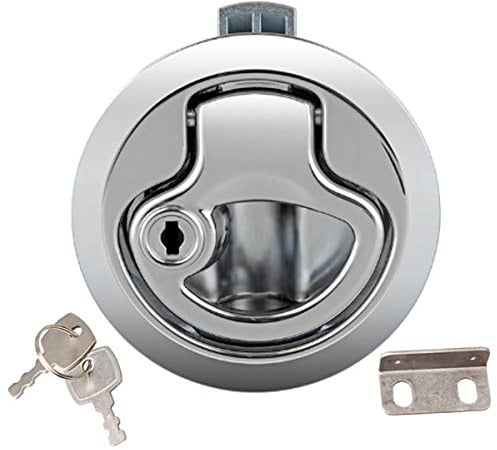 Bateau Hatch Latch Pull Marine,Tianher Loquet de Trappe Affleurant en Alliage de Zinc Avec Porte De Verrouillage pour Yacht Remorque Camper Deck Hatch Door Cabinet