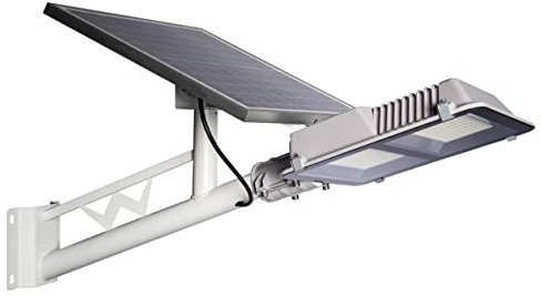 ELEDCO Farola Solar 100W, Foco LED, Panel Solar Orientable, Control Remoto, Sensor de Movimiento