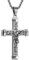 HZMAN Men's Crucifix Stainless Steel Cross Lord's Prayer Pendant Necklace with 20 24 28 Rope Chain (Silver, 22)