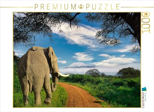 CALVENDO Puzzle Elefant und Kilimandscharo | 1000 Teile Lege-Größe 64 x 48 cm Foto-Puzzle für glückliche Stunden