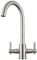 Peppermint Kitchen Sink Taps Mixers Traditional Dual Lever Monobloc Brushed Steel Kitchen Mixer Taps 1 Hole Twin Lever Kitchen Tap Brushed Nickle