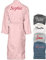 KDO MAGIC Peignoir de bain femme personnalisé - Prénom brodé - Matière éponge - Plusieurs coloris - Cadeau Saint-Valentin, anniversaire, fête des mères (M, Rose)