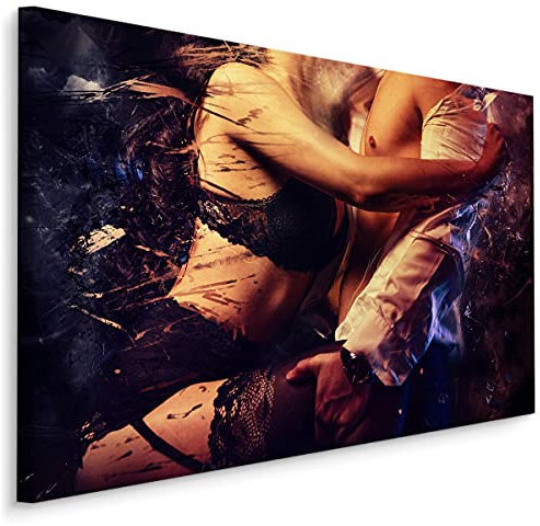 Muralo Leinwandbilder 120x80 Mann Frau Paar Liebe Schön Erotisch Canvas Wandbild Kunstdruck Schlafzimmer Wohnzimmer Wanddekoration Design XXL Br. 120 cm x Hö. 80 cm Br. 120 cm x Hö. 80 cm