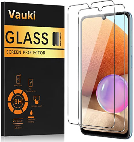 Vauki Lot de 2 Verre Trempé pour Samsung Galaxy A32 4G,Vitre Protection Écran,Film Protecteur HD Transparent Dureté 9H Ultra Résistant Anti Rayures avec Haute Transparence à 99% Sans Bulles,6,4