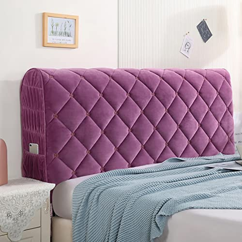 UVCMDUI Bett Kopfteil Bezug, Staubdichte Boxspringbett Kopfteil Bezug, Bettkopfteil Bezug für Schlafzimmer,Lila,180cm/70.9in