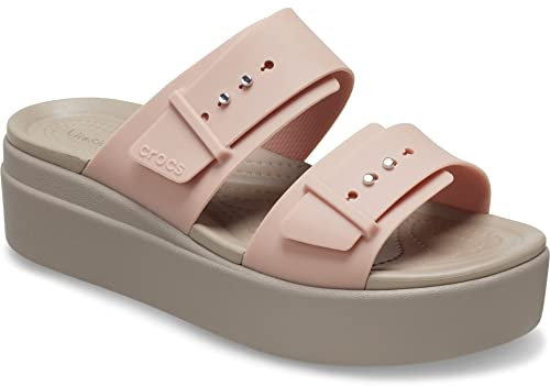 Crocs Damen Brooklyn Buckle Low Wedge Sandal, Pale Blush, 41/42 EU