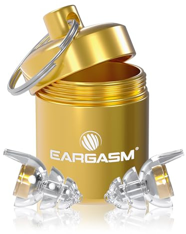 Eargasm Smaller Ears Gold Earplugs for Concerts, Festivals, Musicians, Night-Life, Motorcycle Hearing Protection - Reusable Ear Plugs for Small Ear Canals, High Fidelity Noise Reduction up to 21 dB