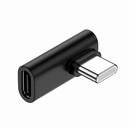 NFHK Low Profile 90 Grad rechts und links abgewinkelt, USB 3.1 Typ-C-Stecker auf Buchse, Verlängerungsadapter für Laptop, Tablet und Telefon