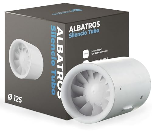 Albatros Rohrventilator 125mm Silencio Tubo - Extra Leise und Leistungsstark - Innovativer Rohr-Lüfter für Bäder, Küchen und Wohnräume - Schafft ein angenehmes Wohlfühlklima