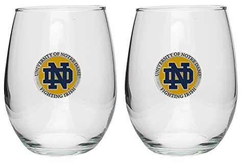 Heritage Pewter Notre Dame Stemless Glass Goblets – Set of 2 | 15 OZ Goblet Wine Glasses | Expertly Crafted Pewter Glass