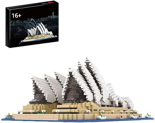APRILA Technik Architecture Opernhaus in Sydney Bauset, 4131 Klemmbausteine Baustein Set, Modell zum Bauen Lernspielzeug für Erwachsene Modellbausatz, Nicht Kompatibel mit Große Marke
