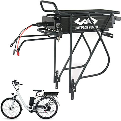 PANDA CYCLE (UK Warehouse) Rack Ebike Battery 48V 15AH Lithium Battery Pack E-Bike Rear Rack Carrier Battery with Charger for Electric Bike 1100w 1000w 750w 500w 250w Motor With Rack